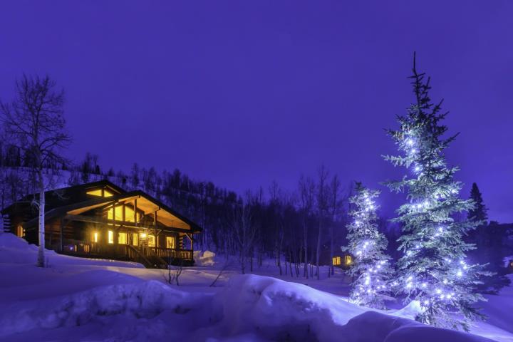 Vista Verde Ranch snow and Christmas tree